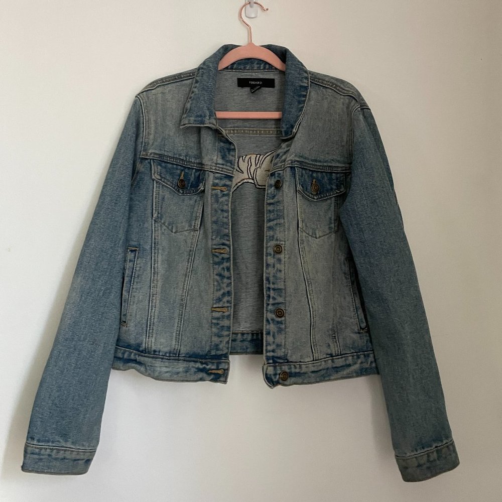 jean jacket with tiger